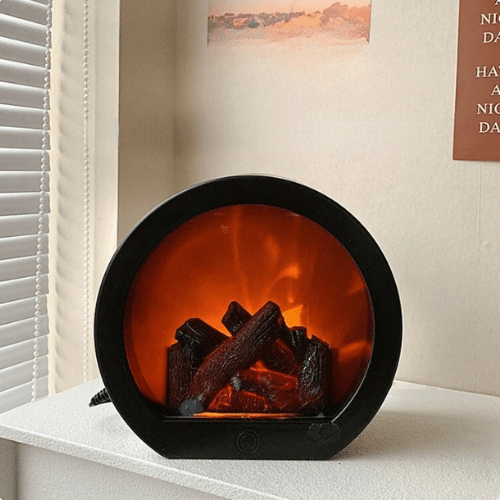 Skanto | Rustic LED fireplace lamp