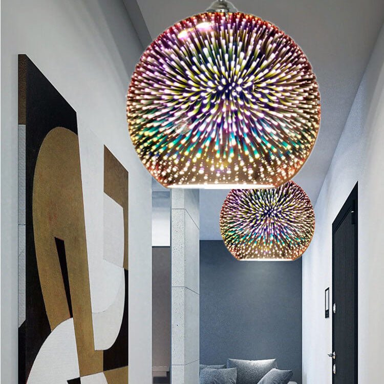 Skanto | SPARKDOME – 3D Glass Dome Pendelampe med Fargerik Belysning