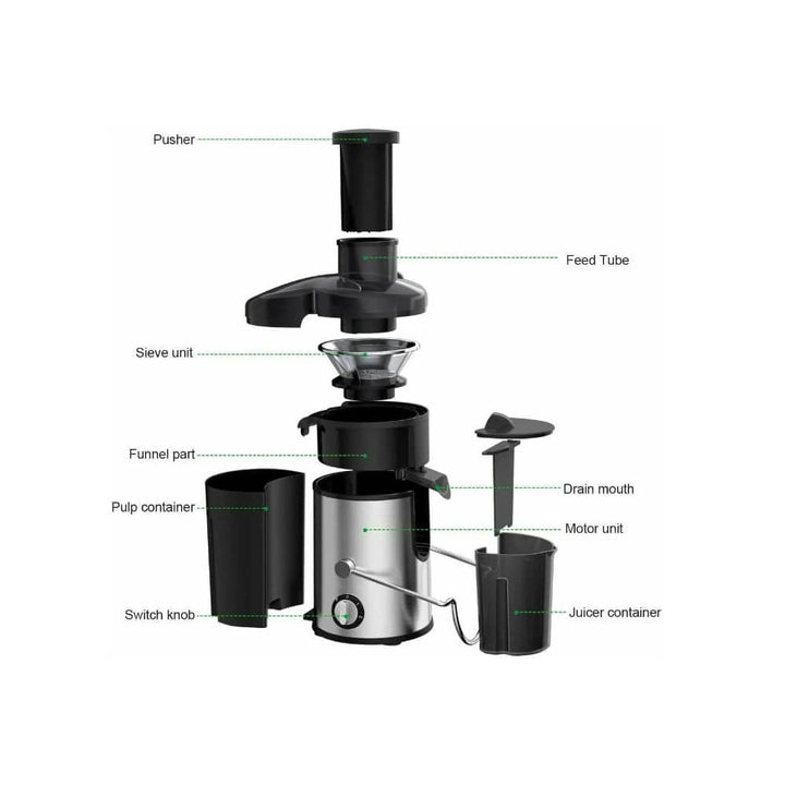 Juicer med kanne 800W (1,25 liter pulpcontainer) | Skanto