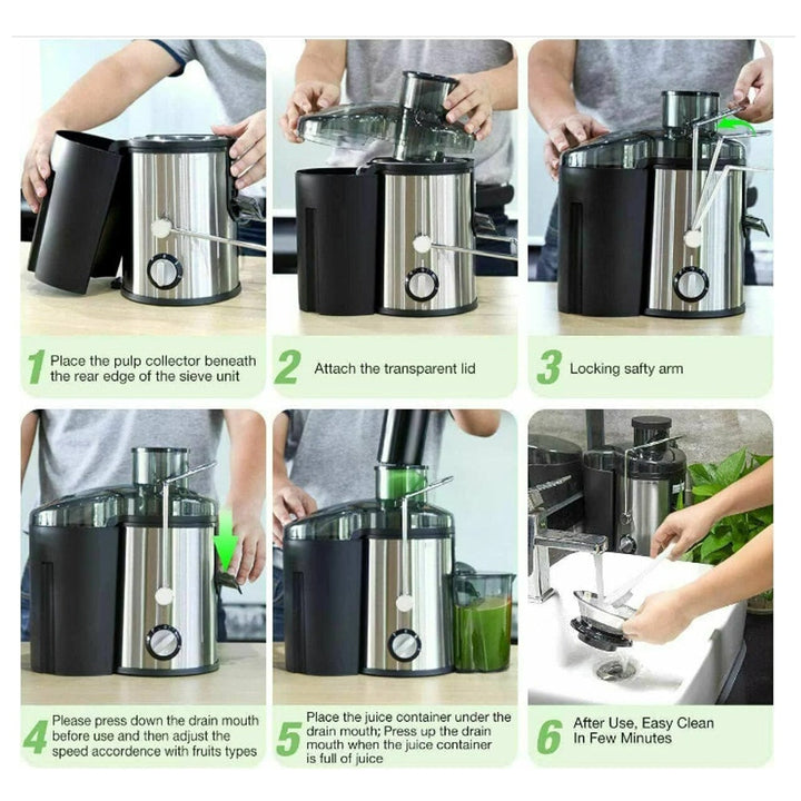 Juicer med kanne 800W (1,25 liter pulpcontainer) | Skanto