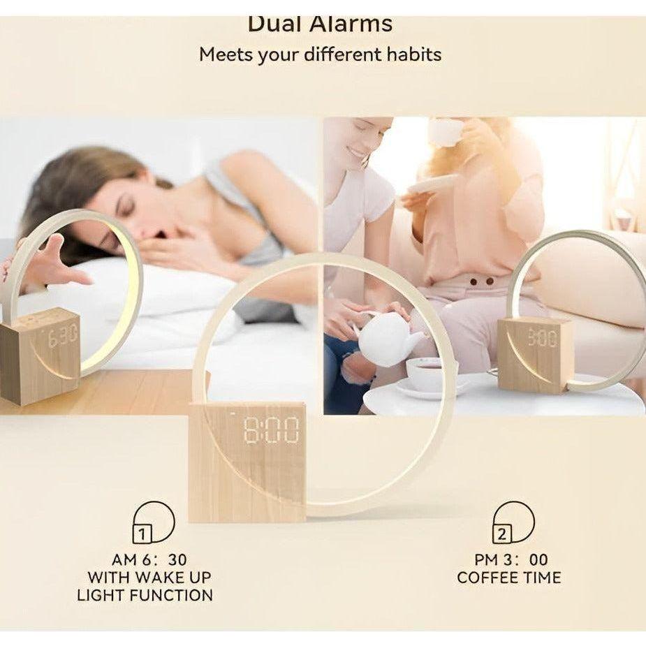 Skanto | Smart Snooze – Soloppgangssimulerende vekkerklokke med dimbar berøringslampe og beroligende lyder