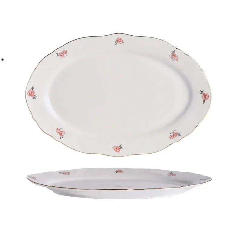 Kawaii Scoop Tallerken Keramisk Bol Salat Skje Steak Tallerken Servise | Skanto