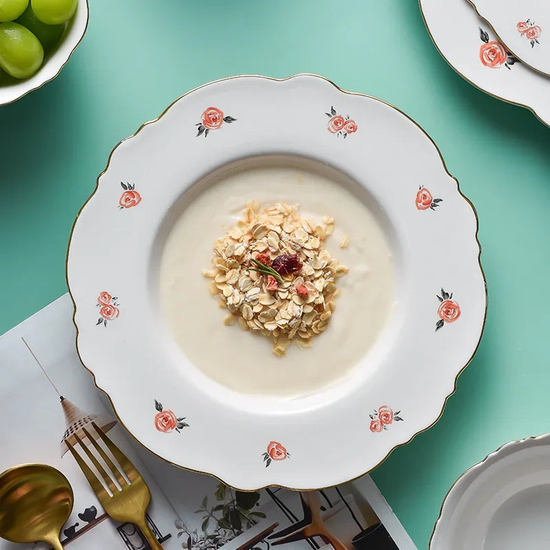Kawaii Scoop Tallerken Keramisk Bol Salat Skje Steak Tallerken Servise | Skanto
