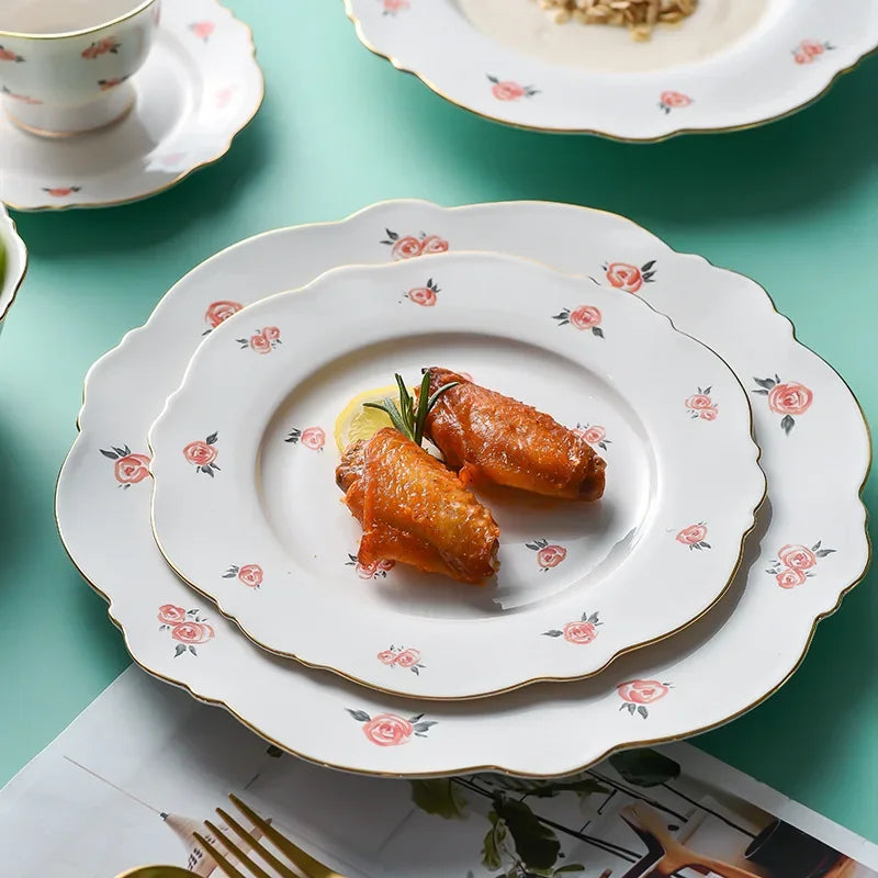 Kawaii Scoop Tallerken Keramisk Bol Salat Skje Steak Tallerken Servise | Skanto