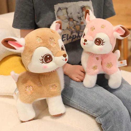 Skanto | Blossom & Maple Kawaii Rosa Brun Hjort Plushies