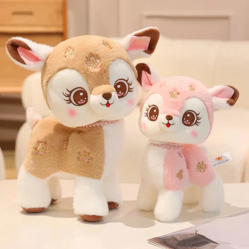 Skanto | Blossom & Maple Kawaii Rosa Brun Hjort Plushies