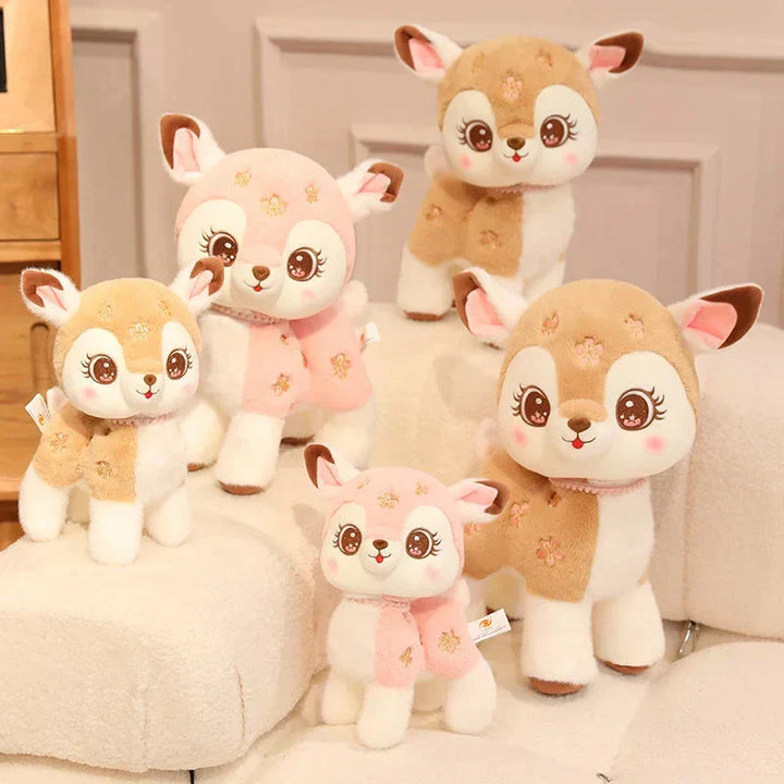 Skanto | Blossom & Maple Kawaii Rosa Brun Hjort Plushies