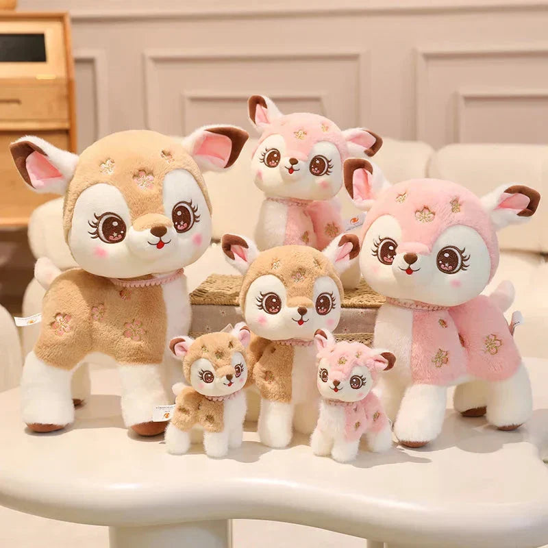 Skanto | Blossom & Maple Kawaii Rosa Brun Hjort Plushies