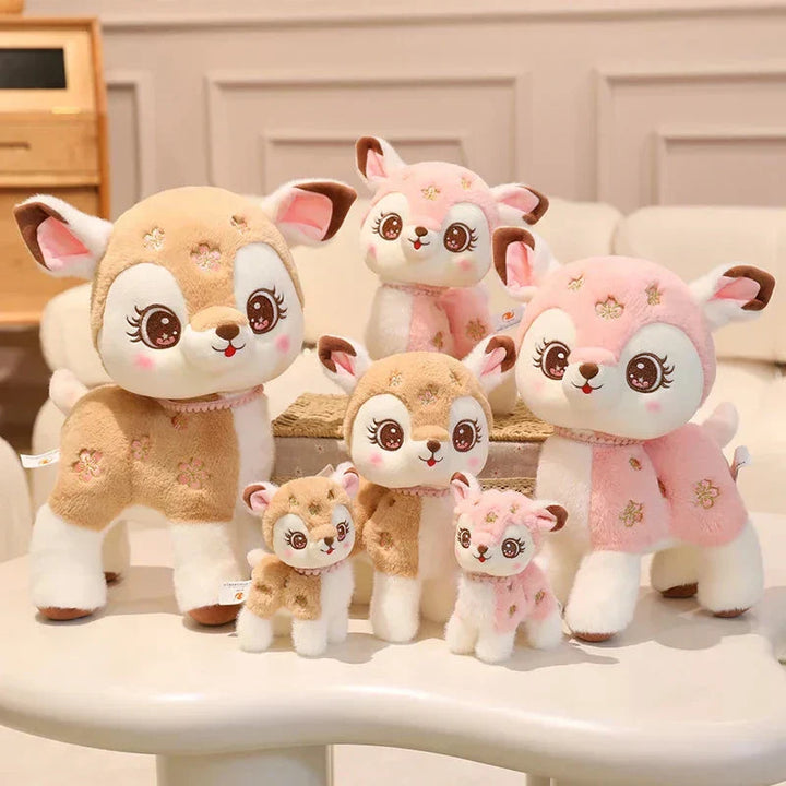 Skanto | Blossom & Maple Kawaii Rosa Brun Hjort Plushies