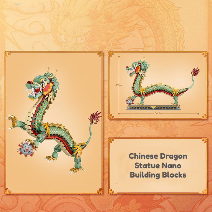 Skanto | Kinesisk Drage Statue Nano Byggebiter