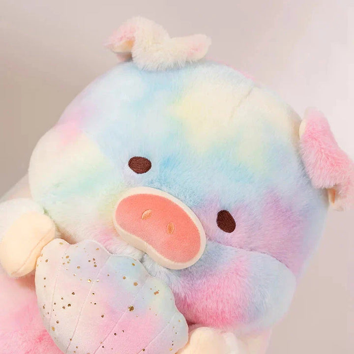Skanto | Galaxy Rainbow Pig Holding Shell Plushie