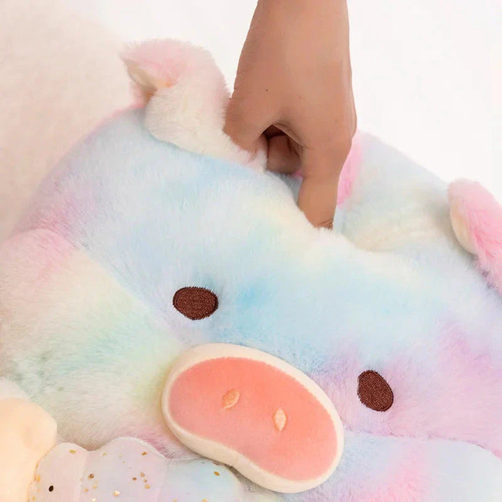 Skanto | Galaxy Rainbow Pig Holding Shell Plushie