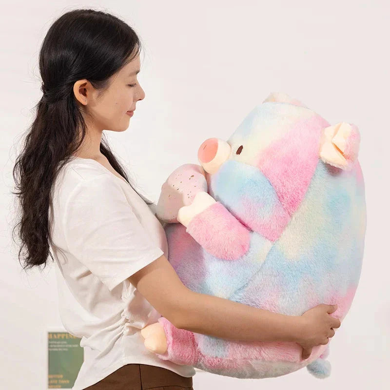 Skanto | Galaxy Rainbow Pig Holding Shell Plushie