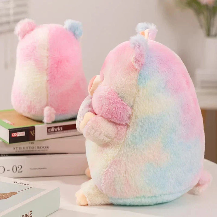 Skanto | Galaxy Rainbow Pig Holding Shell Plushie