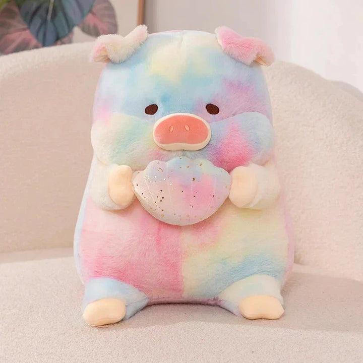 Skanto | Galaxy Rainbow Pig Holding Shell Plushie