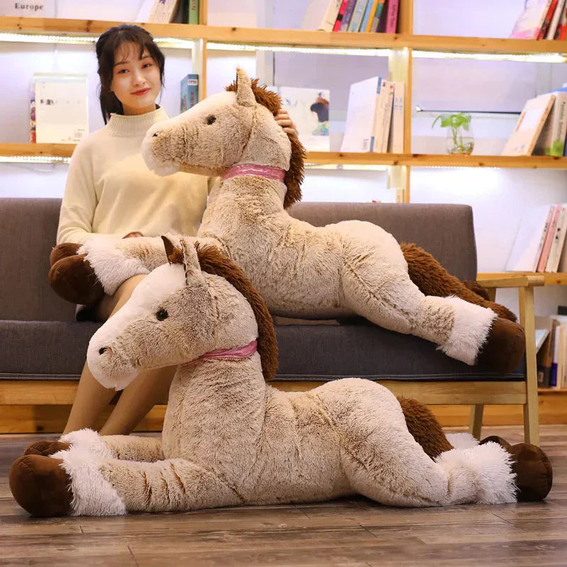 Skanto | Gigantisk Fluffy Brun Grå Hest Kosedyr