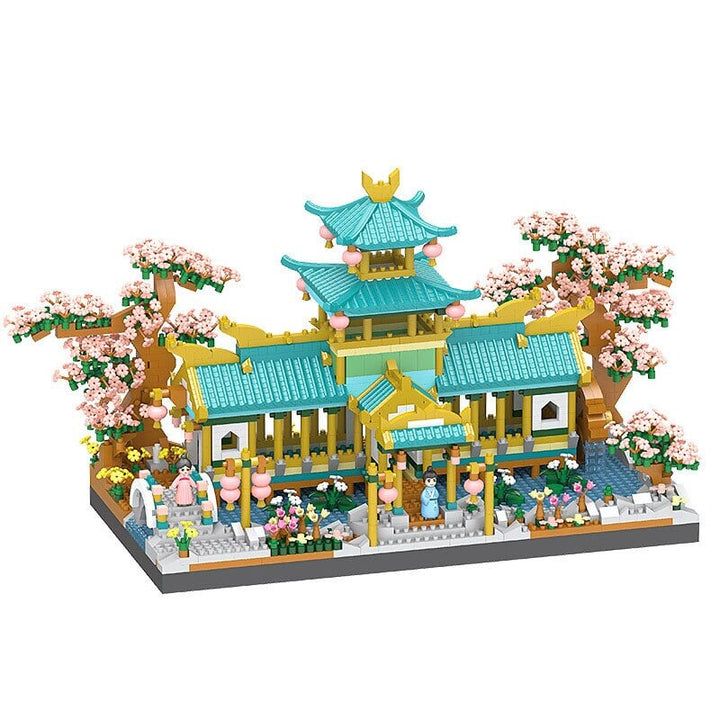 Skanto | Japansk Sakura Palace Shrine Nano Byggeklosser