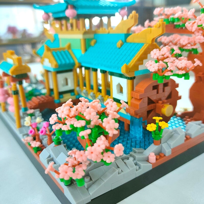 Skanto | Japansk Sakura Palace Shrine Nano Byggeklosser