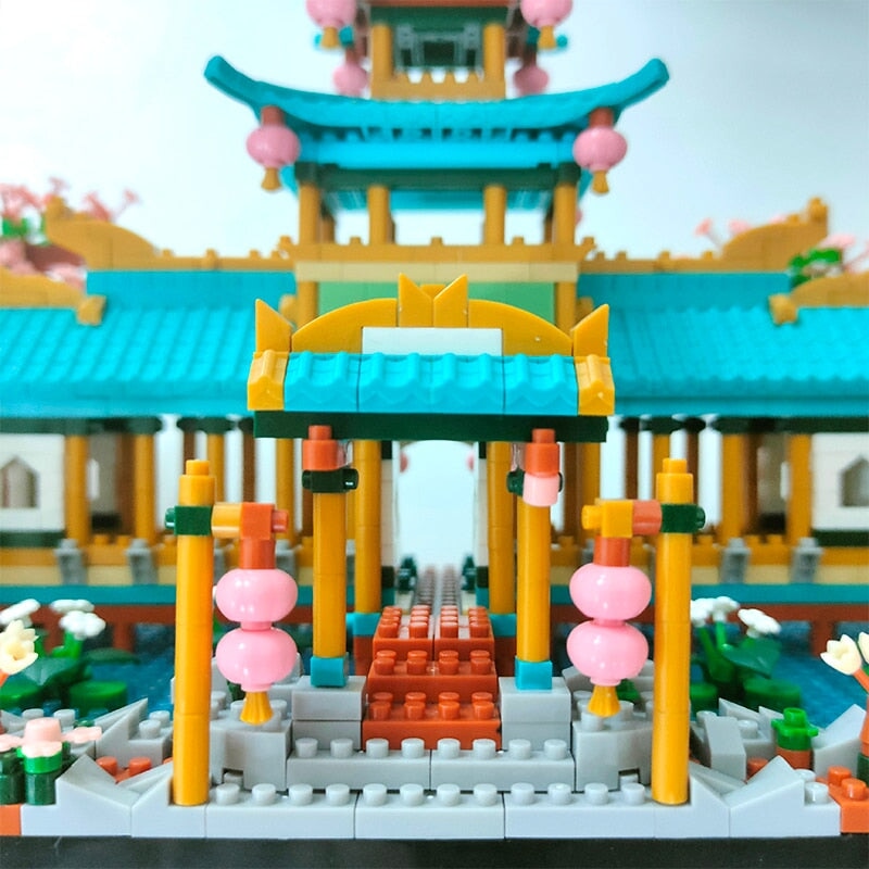 Skanto | Japansk Sakura Palace Shrine Nano Byggeklosser