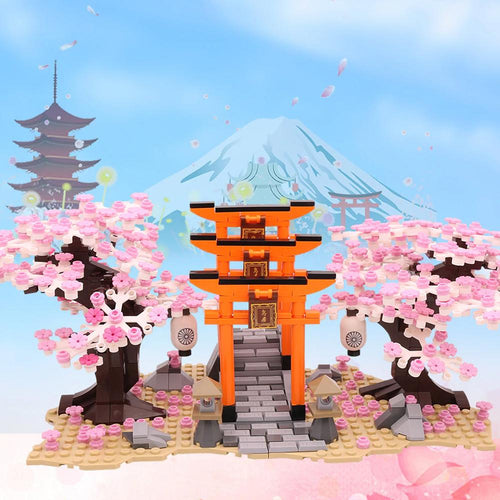 Skanto | Romantiske japanske Torii porter Kirsebærblomsttrær Byggesett | Spesialutgave