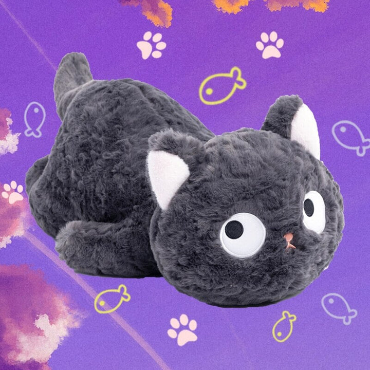 Skanto | Jiji den fluffy svarte katten kosedyr som ligger ned