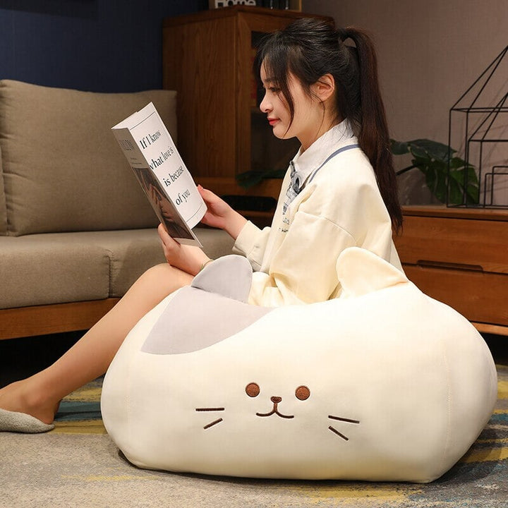 Skanto | Kawaii Svart Hvit Kube Katt Plysjdyrene