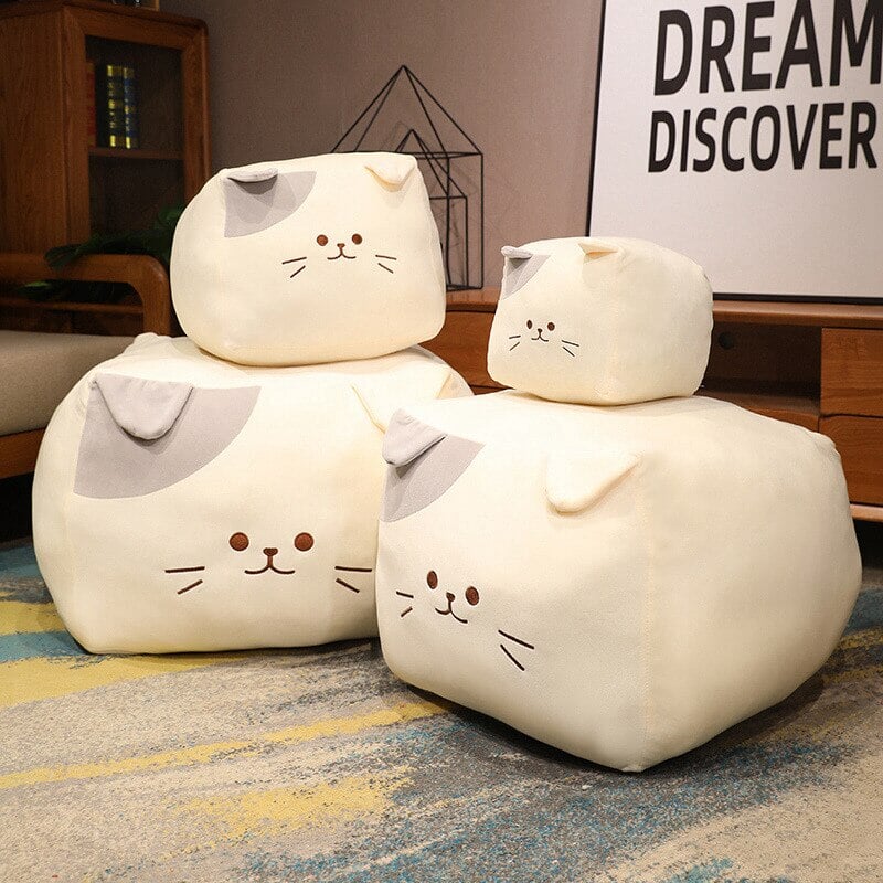 Skanto | Kawaii Svart Hvit Kube Katt Plysjdyrene