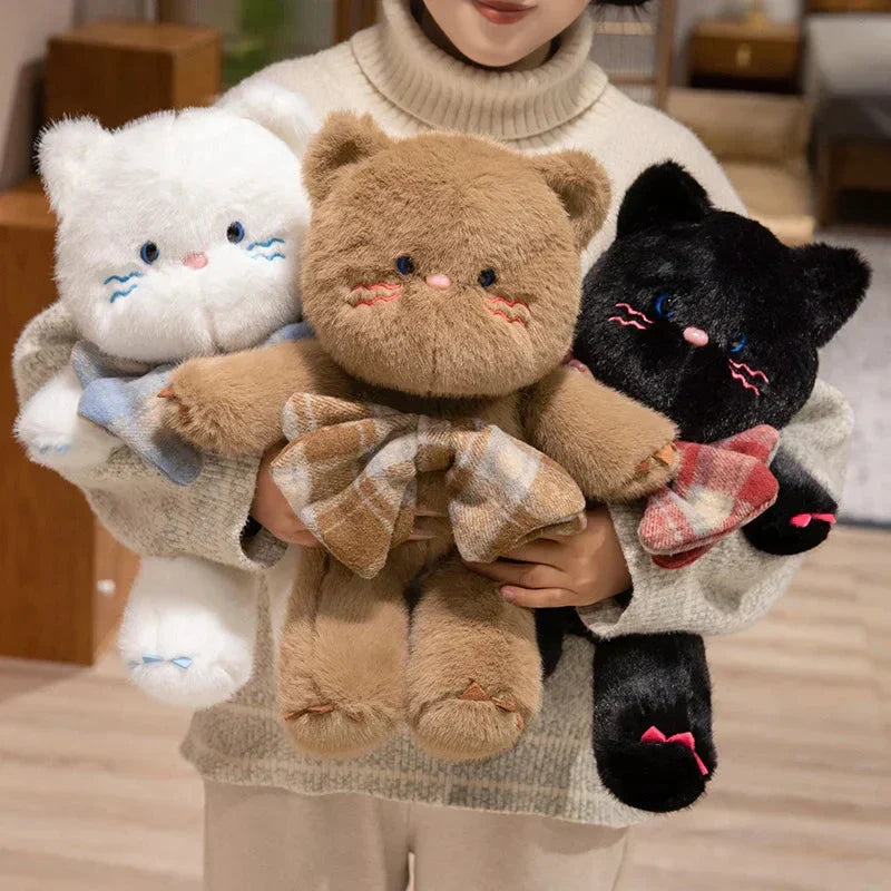 Skanto | Kawaii Katt Teddybjørn Slips Plysjdyr