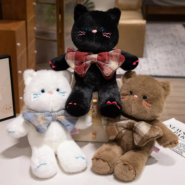 Skanto | Kawaii Katt Teddybjørn Slips Plysjdyr