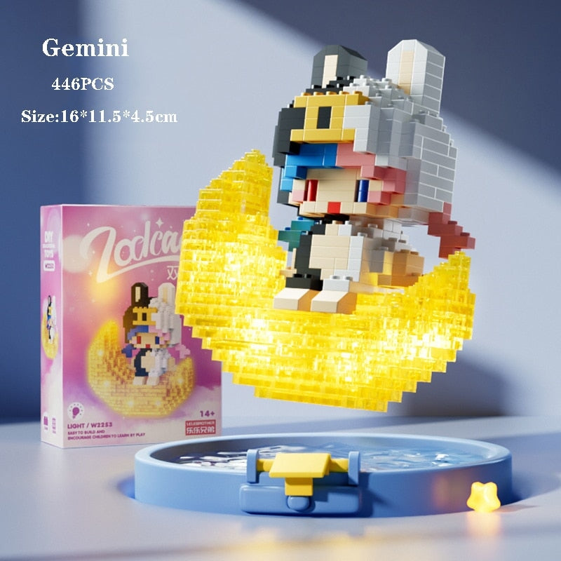 Skanto | Kawaii Chibi Moon Zodiac Stjernesystemer Nano Byggeklosser