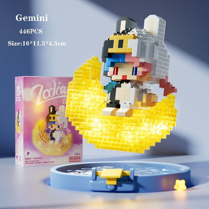 Skanto | Kawaii Chibi Moon Zodiac Stjernesystemer Nano Byggeklosser