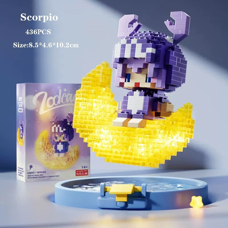 Skanto | Kawaii Chibi Moon Zodiac Stjernesystemer Nano Byggeklosser