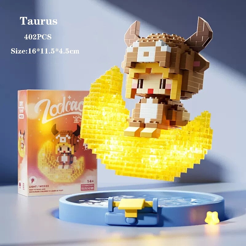 Skanto | Kawaii Chibi Moon Zodiac Stjernesystemer Nano Byggeklosser