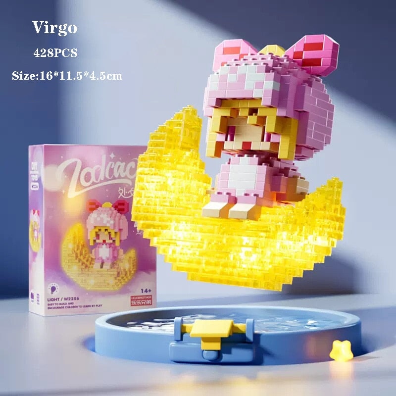 Skanto | Kawaii Chibi Moon Zodiac Stjernesystemer Nano Byggeklosser