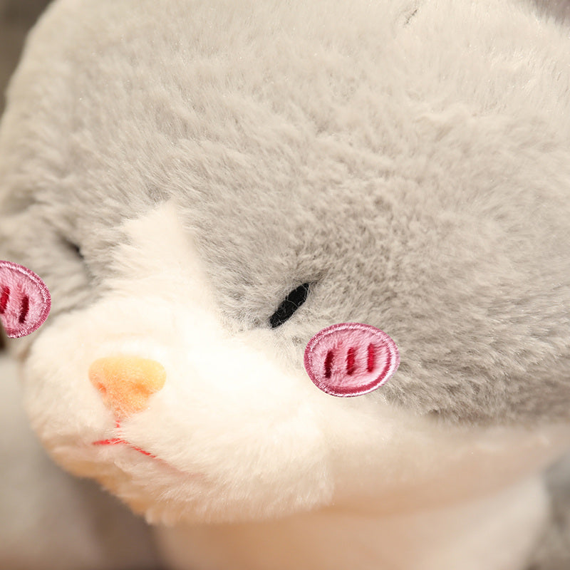 Skanto | Kawaii Grå Halv Katt Halv Hai Kombinasjons Bamse