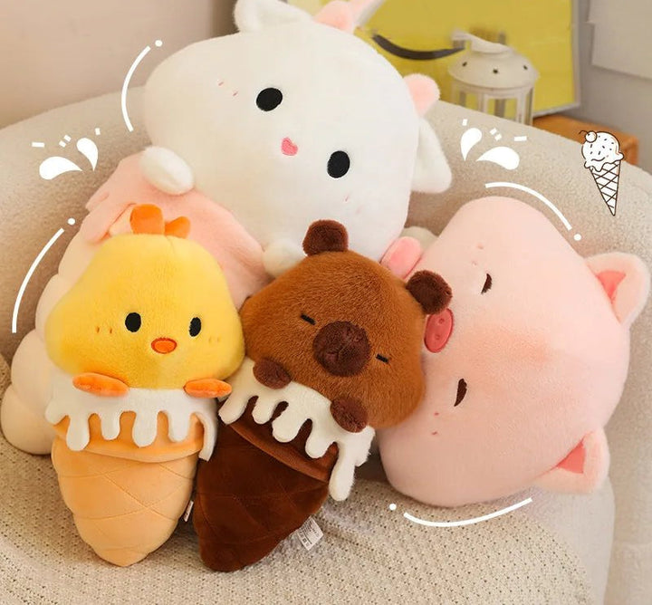 Skanto | Kawaii Iskrem Pig Capybara Kylling Sau Plysj