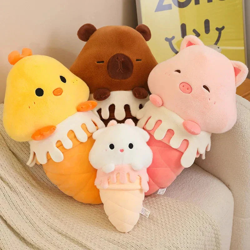 Skanto | Kawaii Iskrem Pig Capybara Kylling Sau Plysj