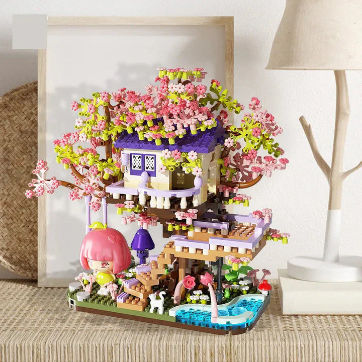 Skanto | Kawaii Sakura Kirsebærblomst Lilla Trehus Nano Byggesett