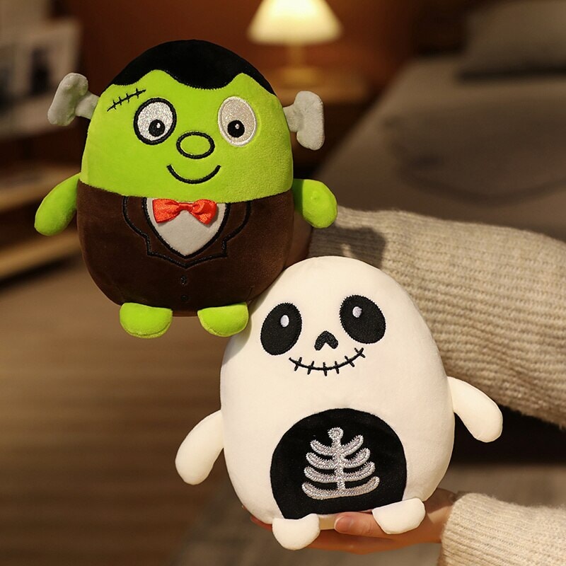 Skanto | Kawaii Skjelett Gresskar Zombie Frankenstein Vampyr Halloween Plysjdyr