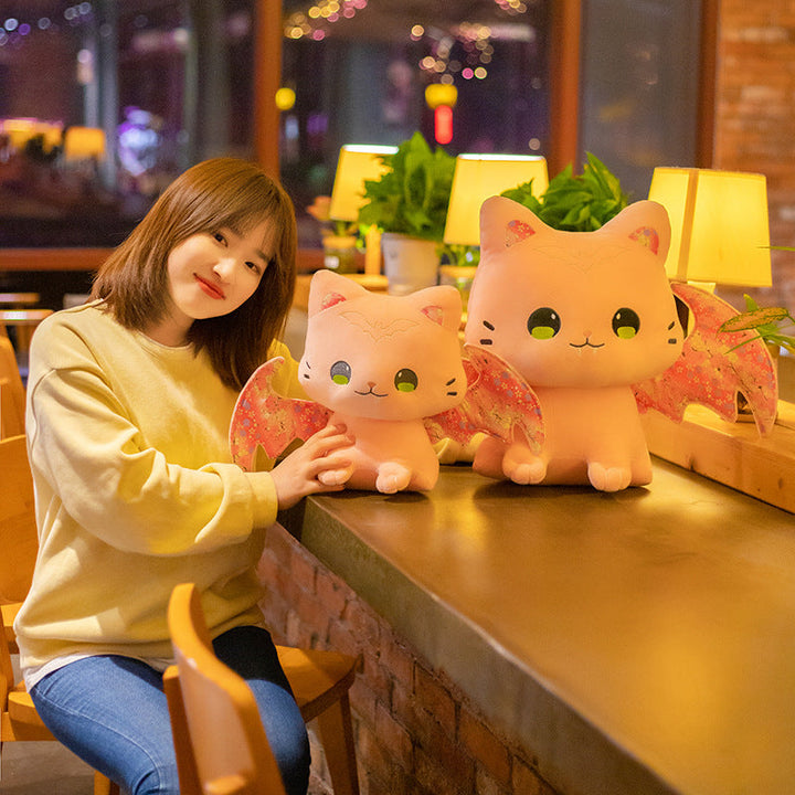 Skanto | Luna & Solis de Kawaii Sakura Katter med Vinger Plushies