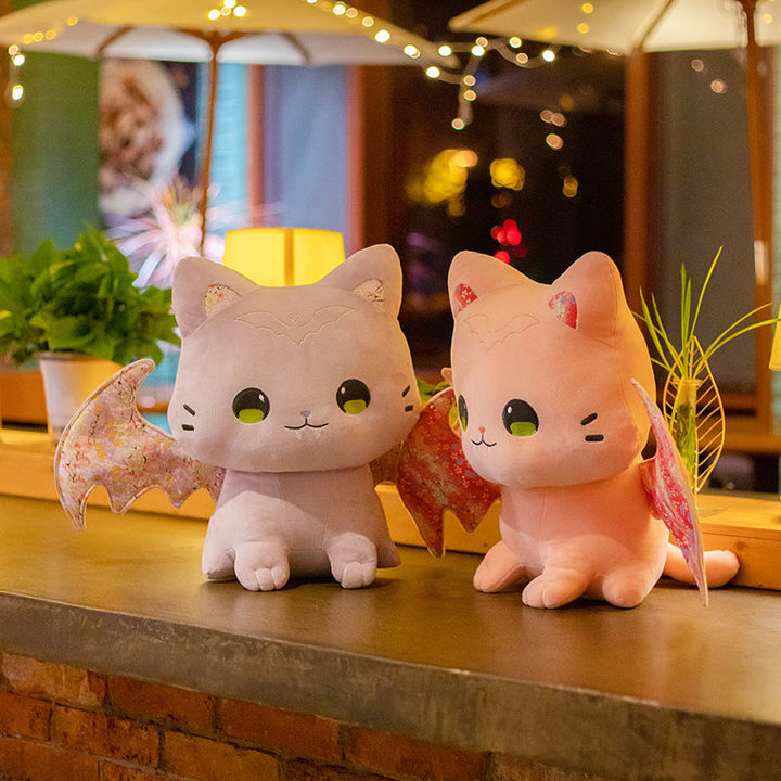Skanto | Luna & Solis de Kawaii Sakura Katter med Vinger Plushies