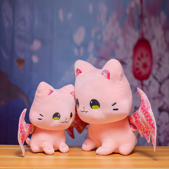 Skanto | Luna & Solis de Kawaii Sakura Katter med Vinger Plushies