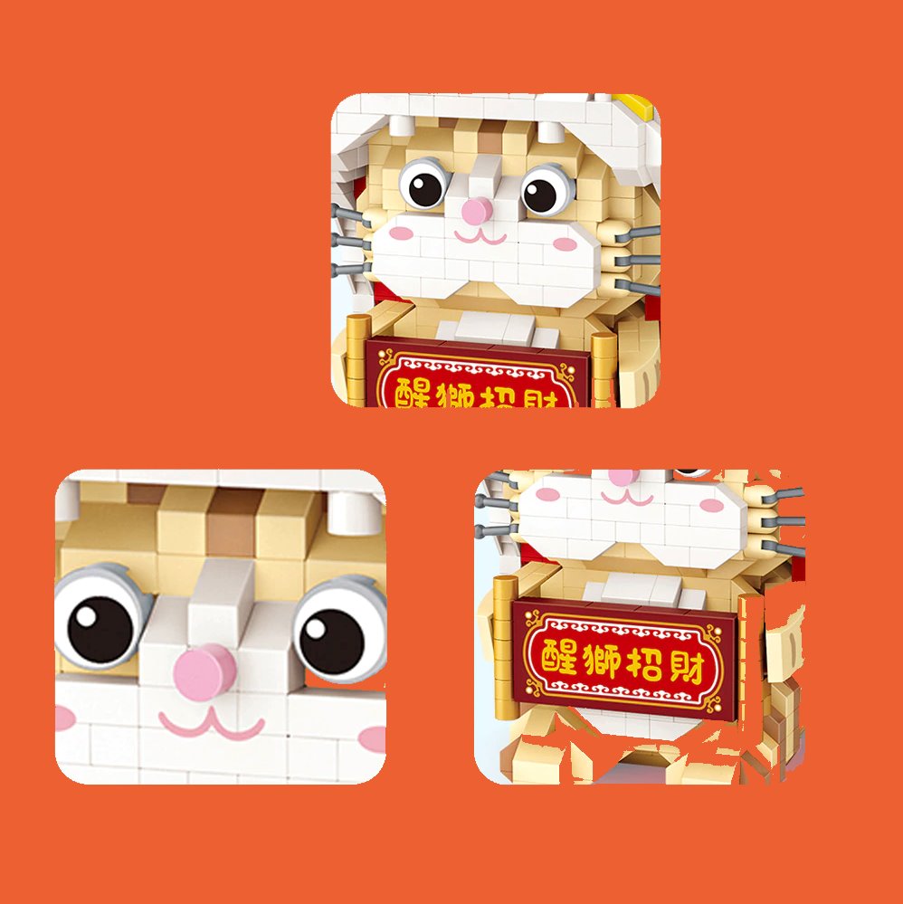 Skanto | Mikro Adorable Lucky Cat i Danse Løve Onesie Byggesett