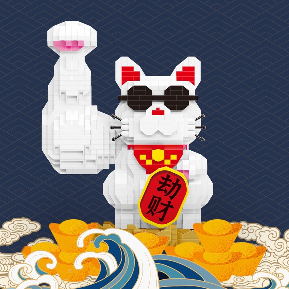 Skanto | Muskel Lucky Cat & Kimono Outfit Nano Byggeklosser