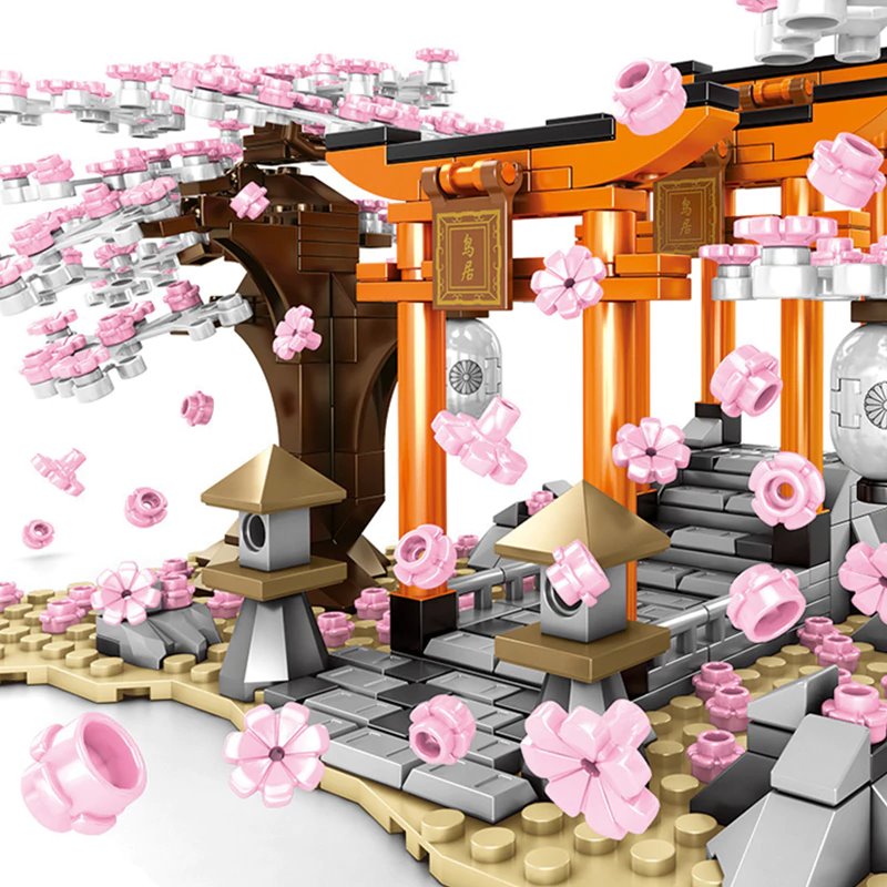 Skanto | Romantiske japanske Torii porter Kirsebærblomsttrær Byggesett | Spesialutgave