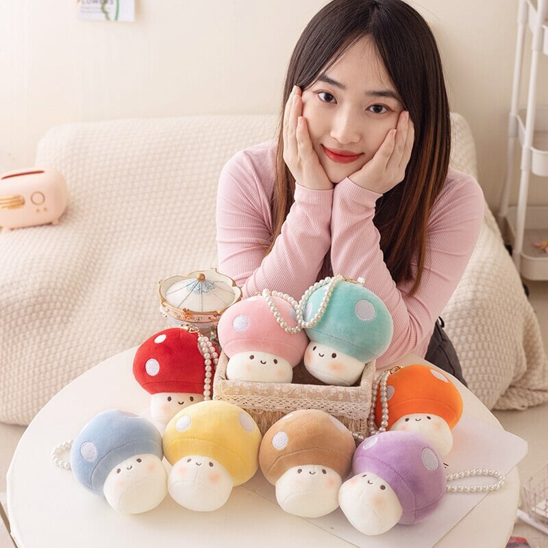 Skanto | Squishy Mushroom Friends Plysj Nøkkelringer