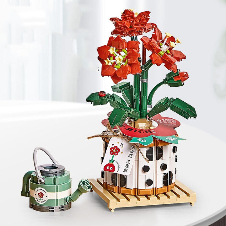 Skanto | Jordbærpotte & Rød Blomst Mikro Byggeklosser