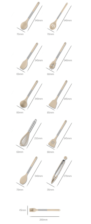 KITCHENORA – Komplettes Küchenhelfer-Set mit Silikonköpfen und Griffen in Holzoptik