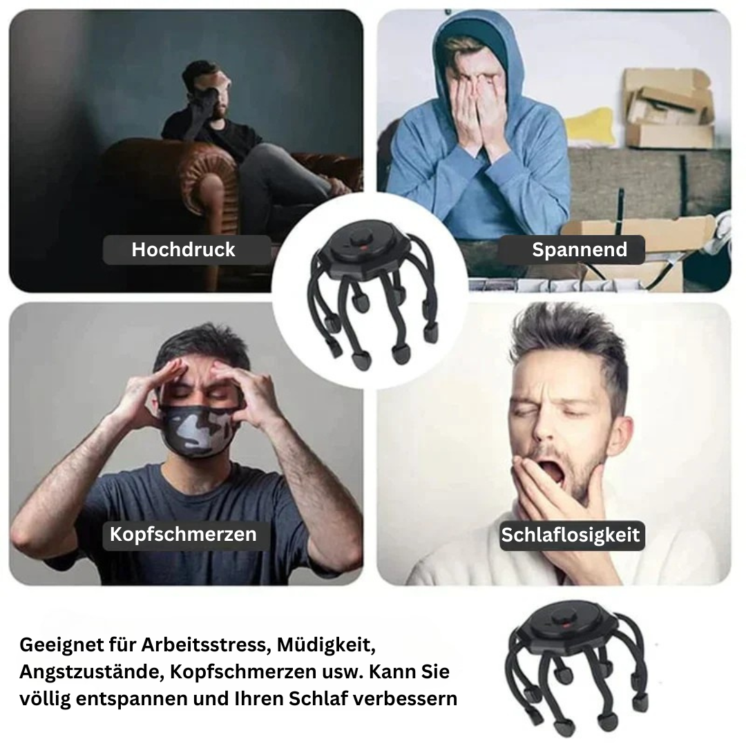 Skanto | HoofdZorg RelaxPro – Bærbar hodebunnsmassasje for stressreduksjon og hårvekst
