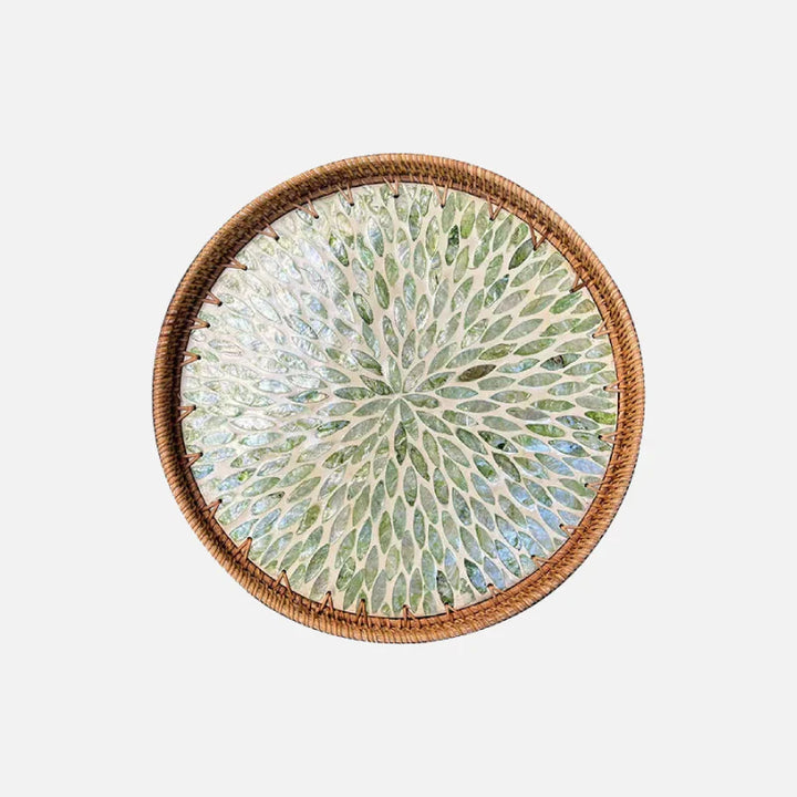 Skanto | Lotus Leaf Rattan & Shell Fruktbolle Brett